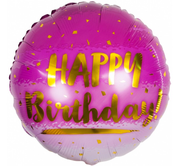 Круг «Happy Birthday» розовый