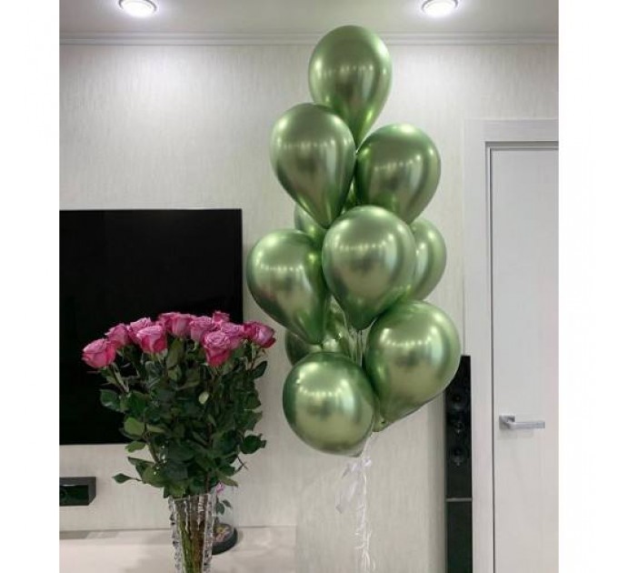 Шар с гелием, светло-зелёный (хром)