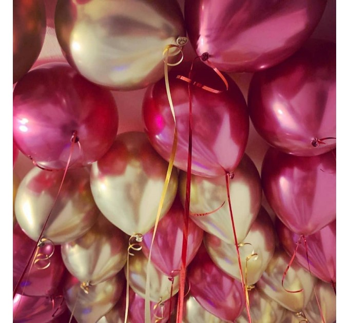 Шар с гелием, фуше (хром)