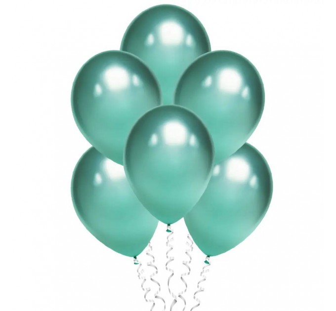 Шар с гелием, зелёный (хром)