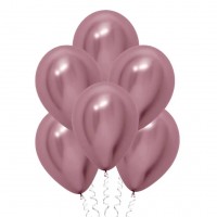 Розовый (хром) шар с гелием