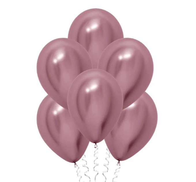 Шар с гелием, розовый (хром)