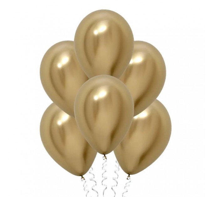 Шар с гелием, золотой (хром)